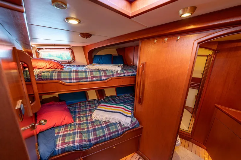 Slide: The Image of Cozy cabin interior of 2002 North Sea Trawler with bunk beds and wooden furnishings. - 43