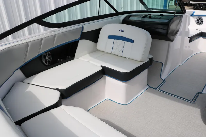 Slide: The Image of 2021 Regal 2000 ESX Bowrider interior with white and black seating. - 29