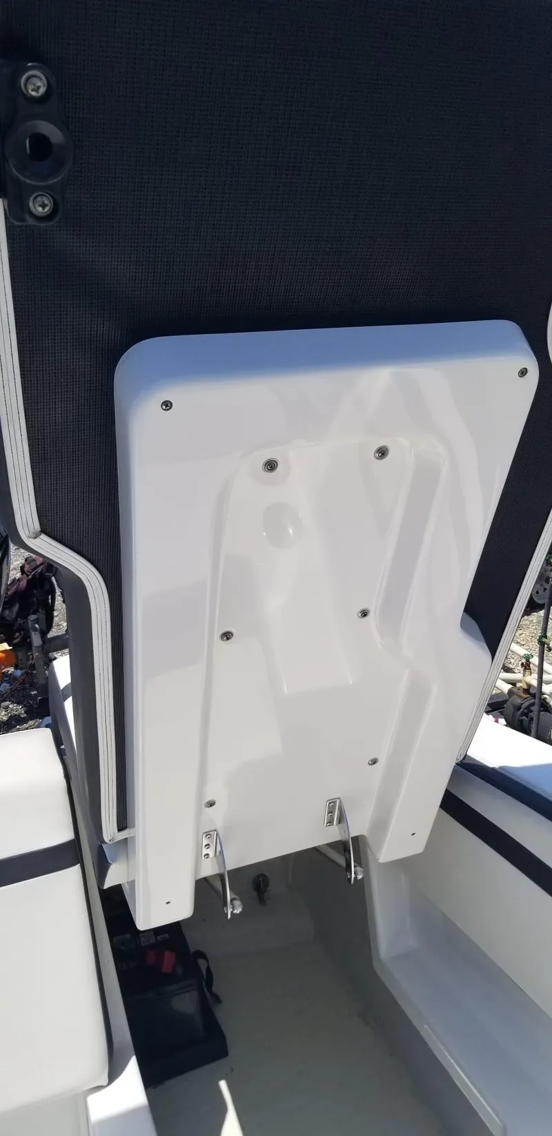 Slide: The Image of 2020 Monterey M205 boat interior detail with white and black seating. - 27