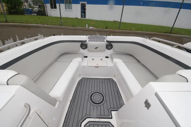 Slide: The Image of 2021 Starcraft SVX 231 OB boat interior with spacious seating and modern design. - 5