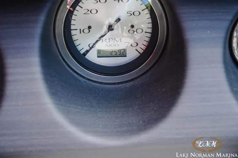 Slide: The Image of Close-up of 2023 Bennington 23LSR boat tachometer showing RPM. - 15