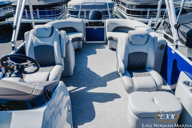 Slide: The Image of 2023 Bennington 23LSR pontoon boat interior at Lake Norman Marina. - 12