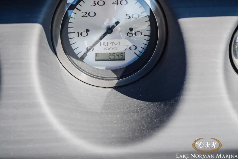 Slide: The Image of Close-up of 2023 Bennington 23LSR RPM gauge at Lake Norman Marina. - 14
