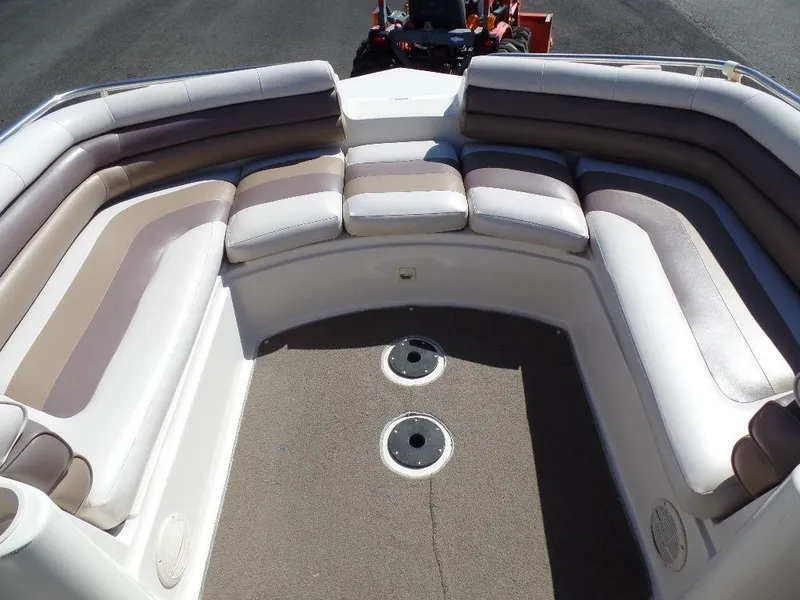 Slide: The Image of 1996 Hurricane Fun Deck boat with spacious seating area. - 4