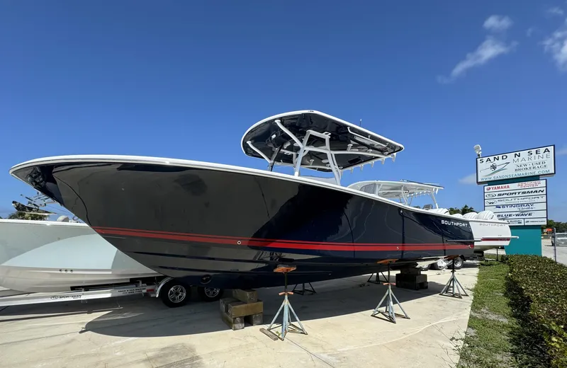 Slide: The Image of 2024 Southport 30 FE boat on display at Sand N Sea Marine. - 0