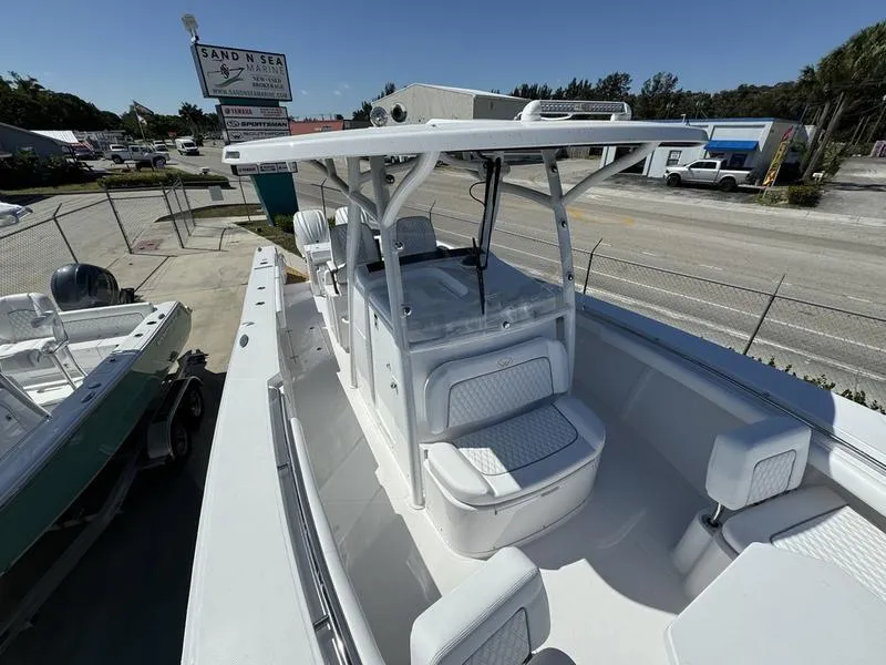 Slide: The Image of 2024 Southport 30 FE boat on display at Sand N Sea dealership. - 13
