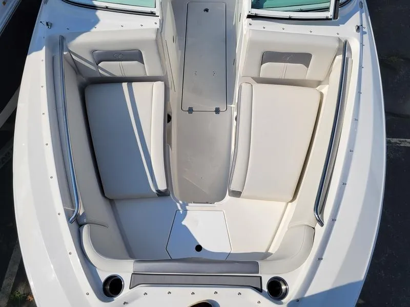 Slide: The Image of 2025 Sailfish 236 DC boat interior with spacious seating and sleek design. - 10