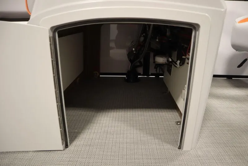 Slide: The Image of 2024 Bentley Pontoons 203 Bolt Tri-Toon storage compartment interior view. - 29