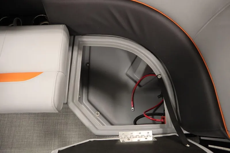 Slide: The Image of 2024 Bentley Pontoons 203 Bolt Tri-Toon storage compartment with wiring. - 38