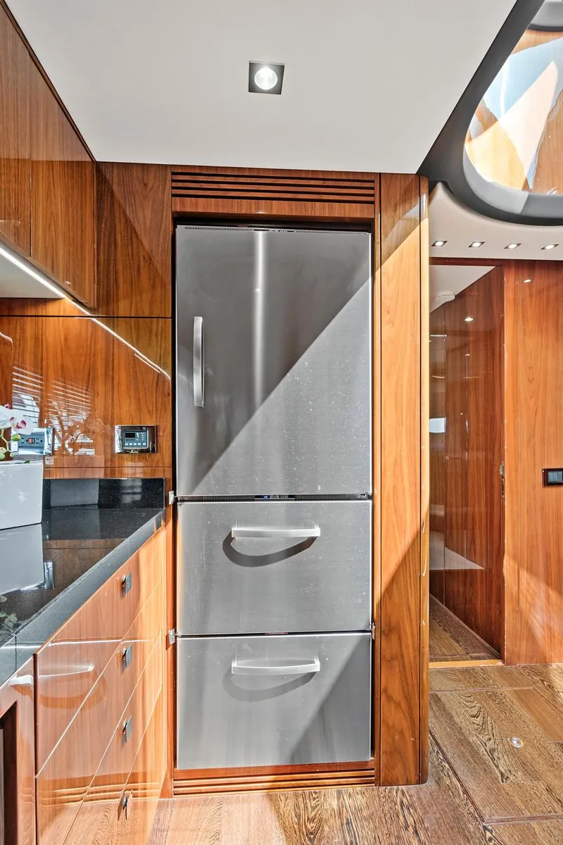 Slide: The Image of Modern kitchen interior of 2017 Sunseeker 68 Sport Yacht with stainless steel appliances. - 44