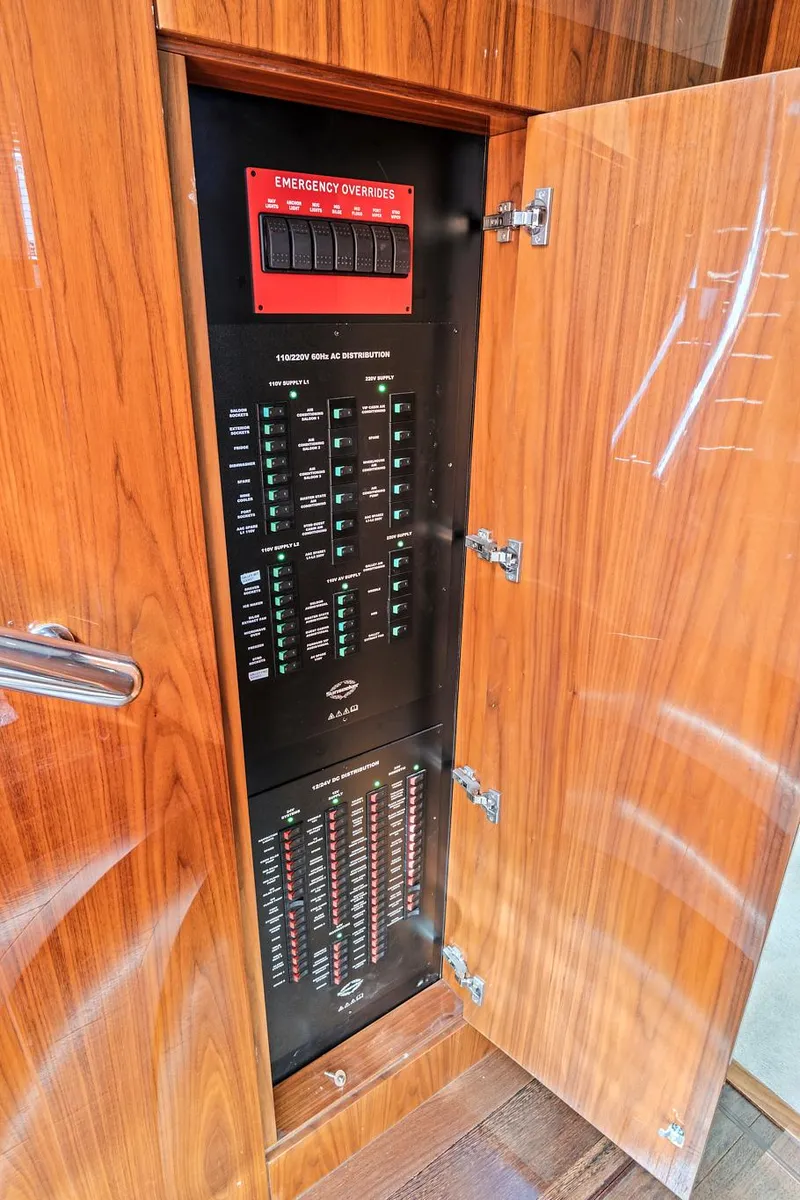 Slide: The Image of Electrical control panel on a 2017 Sunseeker 68 Sport Yacht. - 45