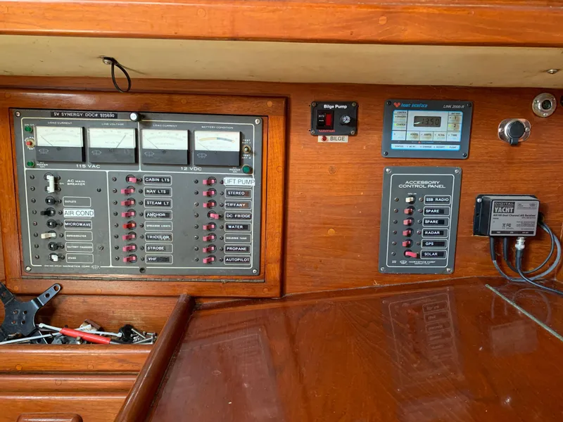 Slide: The Image of Electrical control panel on a 1988 Pacific Seacraft Cutter yacht. - 7