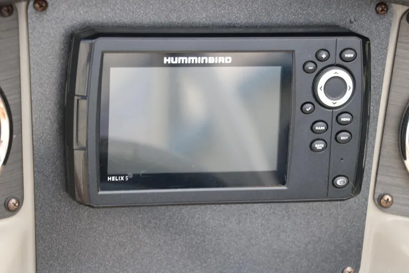 Slide: The Image of Humminbird Helix 5 fish finder on 2020 Stingray 212SC boat dashboard. - 25