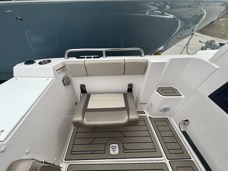 Slide: The Image of 2025 Cutwater C-248 C (COUPE) boat interior with foldable seat and modern design. - 10