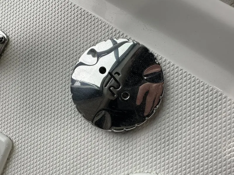 Slide: The Image of Chrome fixture on 2024 Boston Whaler 240 Vantage boat deck. - 19