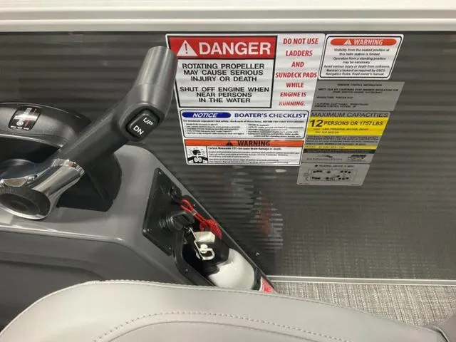 Slide: The Image of Interior storage compartment of 2024 Bennington 22 SVS boat with wiring. - 19