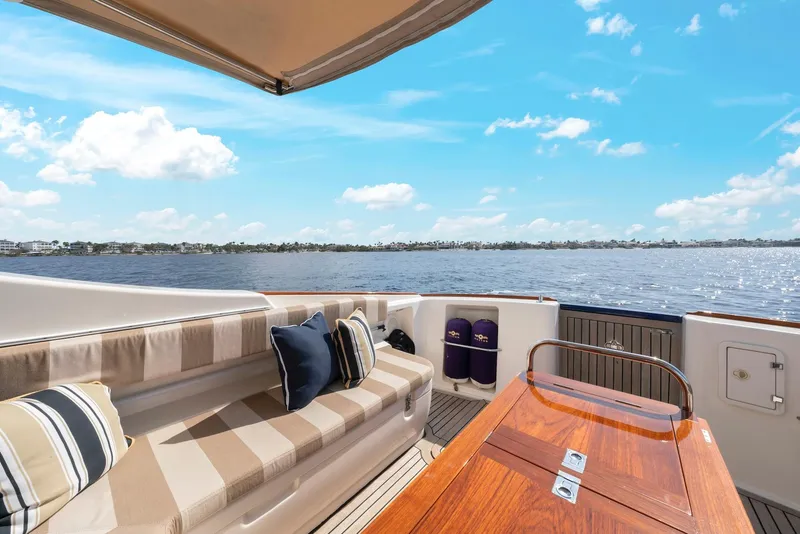 Slide: The Image of Luxury seating area on 2007 Oyster LD43 yacht with ocean view. - 17