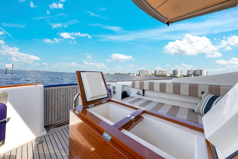 Slide: The Image of Luxury deck of 2007 Oyster LD43 yacht with seating and ocean view. - 23