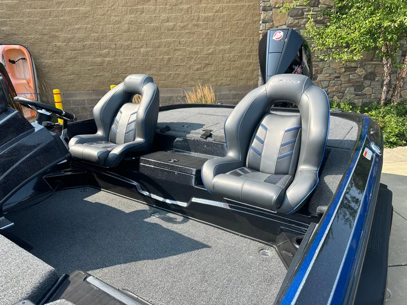 Slide: The Image of 2024 Nitro Z20 Pro boat interior with two grey seats. - 5