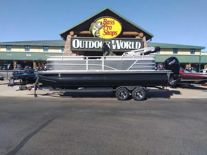 Slide: The Image of 2024 Ranger Reata 220C pontoon boat at Bass Pro Shops Outdoor World. - 0