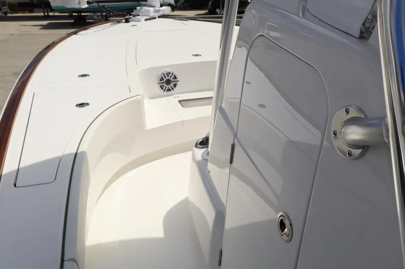 Slide: The Image of 2024 Valhalla Boatworks V-28 deck view with sleek design and modern features. - 26