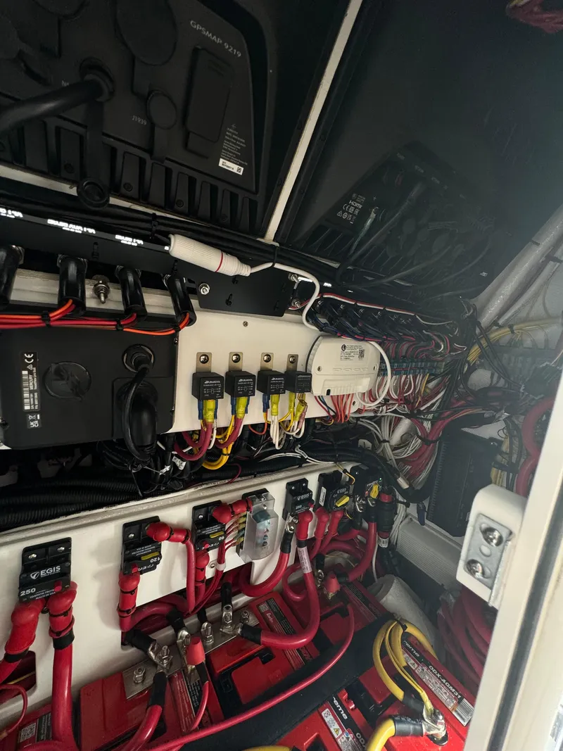 Slide: The Image of Electrical system of 2024 Valhalla Boatworks V-28 with wiring and components. - 40