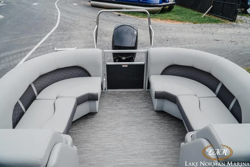 Slide: The Image of 2023 Bennington 23LSR pontoon boat with spacious seating at Lake Norman Marina. - 12