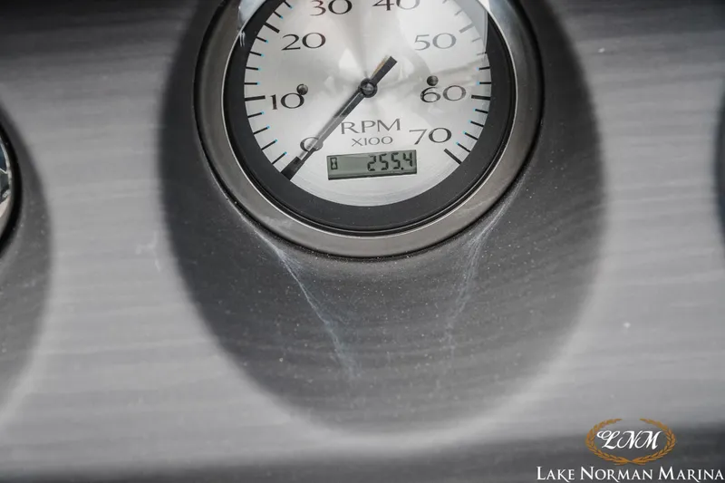 Slide: The Image of Close-up of 2023 Bennington 23LSR RPM gauge at Lake Norman Marina. - 13