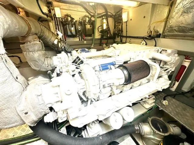 Slide: The Image of Engine room of a 2002 Sunseeker 75 Predator yacht. - 24