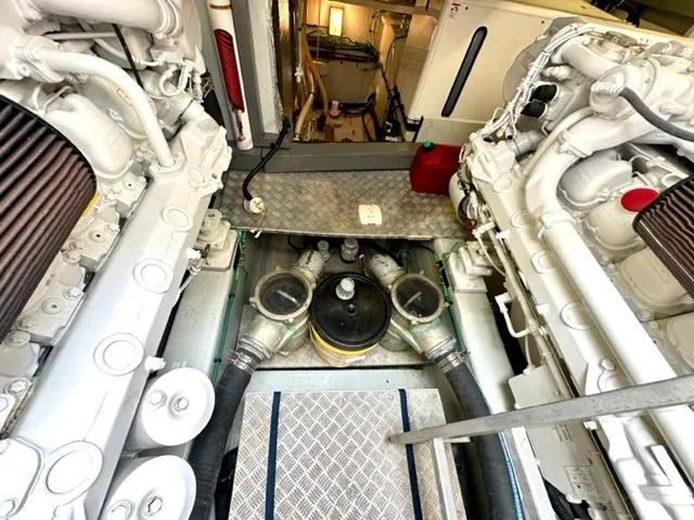 Slide: The Image of Engine room of a 2002 Sunseeker 75 Predator yacht. - 26