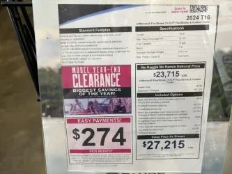 Slide: The Image of 2024 Tahoe T16 clearance sale flyer with pricing and features. - 5