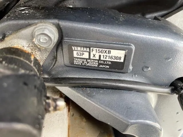 Slide: The Image of Close-up of Yamaha F150XB engine on 2019 Key West 203 DFS boat. - 16