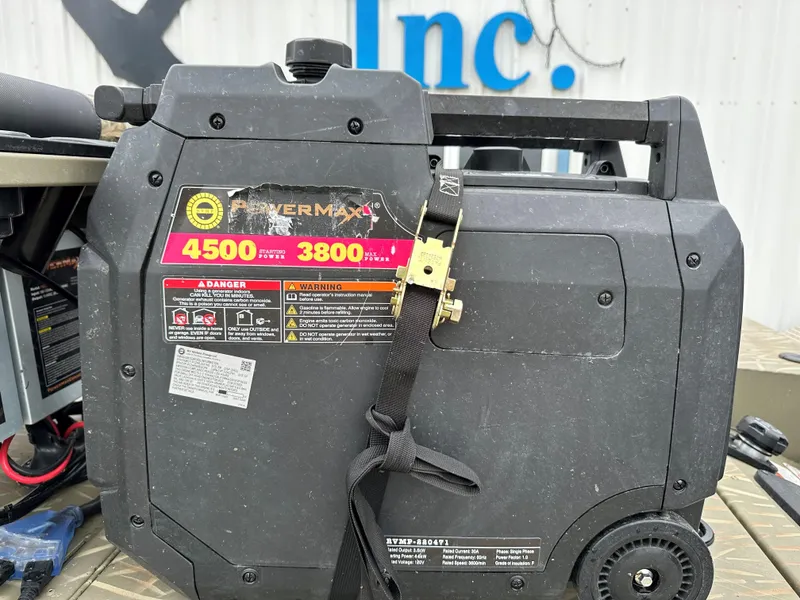 Slide: The Image of Portable generator on Tracker Grizzly 2072 CC Sportsman Kicker, 2024 model, with power ratings. - 6