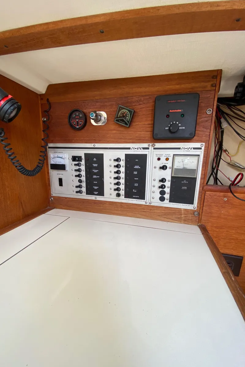 Slide: The Image of Electrical control panel on a 1985 Sabre 32 sailboat. - 20