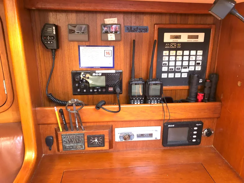 Slide: The Image of Navigation and communication equipment on a 1988 Nautor Swan 36-2 sailboat. - 9