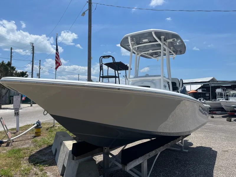 The Image of 2024 Tidewater 2210 Carolina Bay boat on display at a marina. - 0