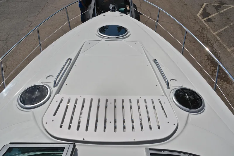 Slide: The Image of Crownline 350 SY 2020 boat deck with hatches and railings. - 38