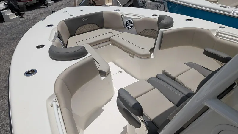 Slide: The Image of 2025 Key West 291 FS boat interior with luxurious seating and modern design. - 15