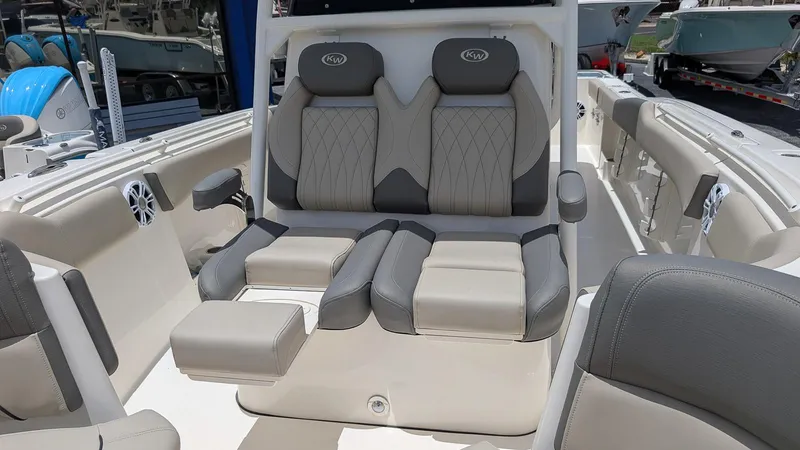 Slide: The Image of 2025 Key West 291 FS boat interior with luxurious seating and modern design. - 16