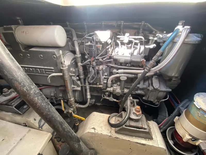 Slide: The Image of Engine compartment of a 2000 Little Harbor 42 Whisper Jet boat. - 39