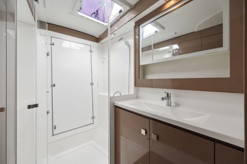Slide: The Image of Modern bathroom interior of 2018 Fountaine Pajot Lucia 40 catamaran. - 43