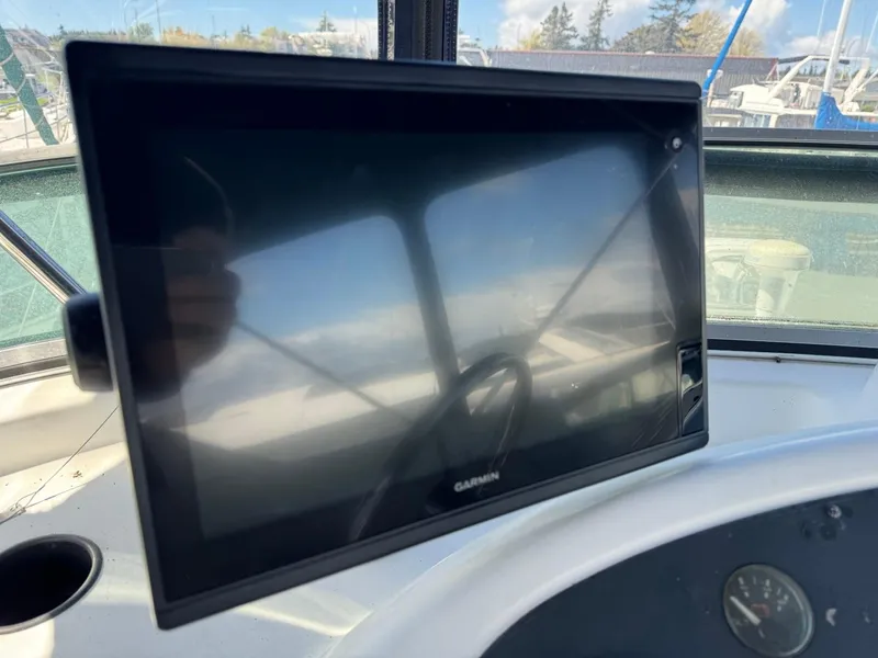 Slide: The Image of Garmin navigation screen on 2000 Bayliner 3388 Motor Yacht dashboard. - 8