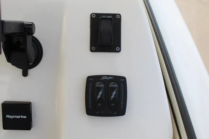 Slide: The Image of Control panel of a 2018 Century 24 Resorter boat. - 23