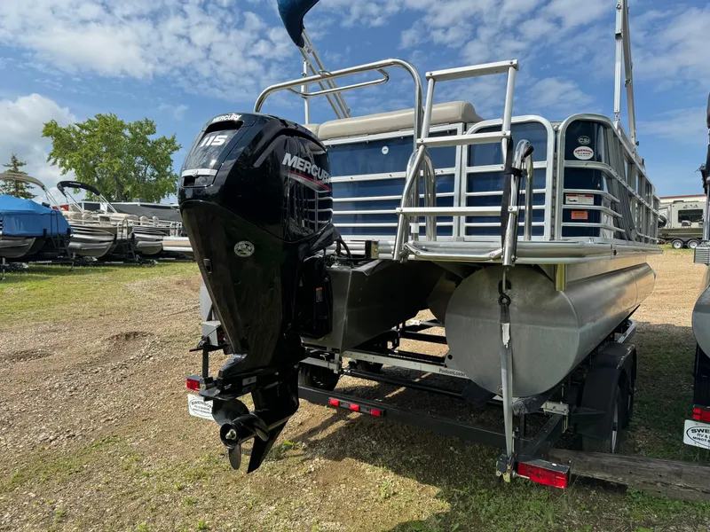 Slide: The Image of 2014 South Bay 520FC pontoon boat with Mercury 115 outboard motor. - 6