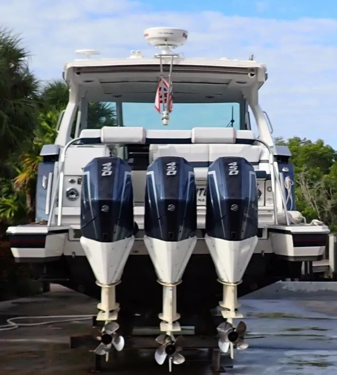 Slide: The Image of 2021 Formula 380 Super Sport Crossover OB with triple outboard engines. - 33