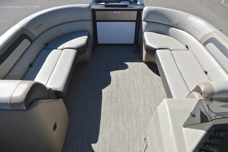 Slide: The Image of 2023 Viaggio L22R boat interior with spacious seating and modern design. - 21