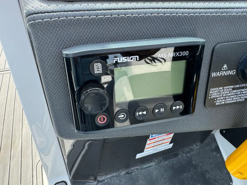 Slide: The Image of Fusion MS-NRX300 stereo system on a 2018 Monterey 278 Super Sport boat. - 15