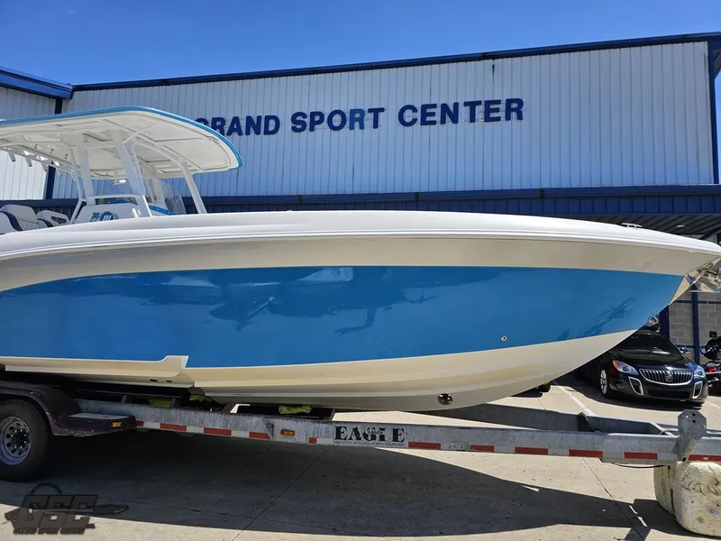 Slide: The Image of 2014 Deep Impact 36 Open boat on trailer at Grand Sport Center. - 6