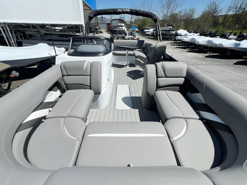Slide: The Image of 2024 Sylvan S3 CLZ DH Tritoon boat with spacious seating, in stock. - 23