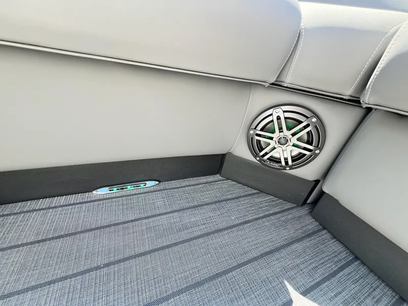 Slide: The Image of 2024 Sylvan S3 CLZ DH Tritoon interior with speaker and LED lighting. - 41